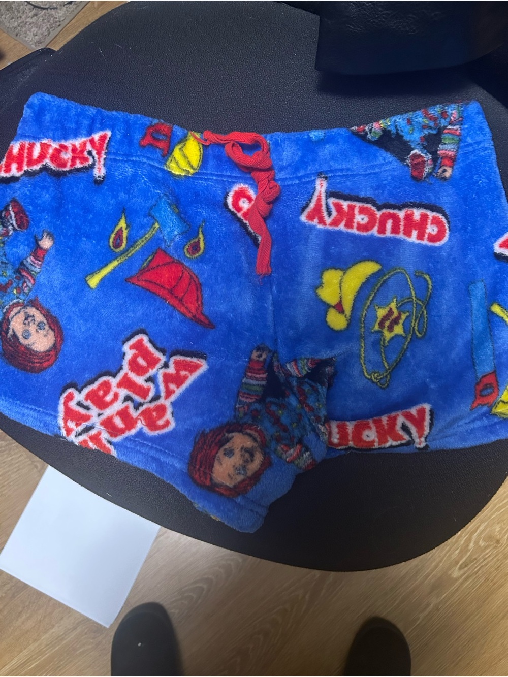 Chucky Blue Plush Lounge Shorts